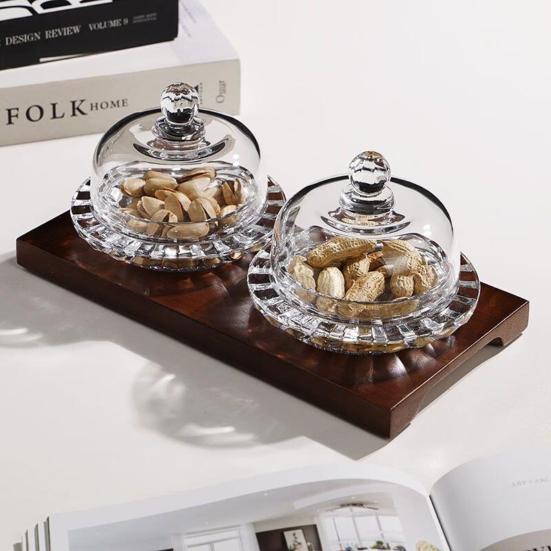 Transparent Glass Divided Snack & Fruit Serving Tray