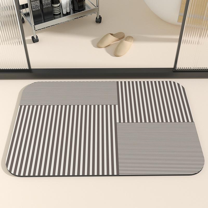 Geometric Diatom Mud Bathroom Mat - Dirt & Wear Resistant, Easy-to-Clean, In Stock