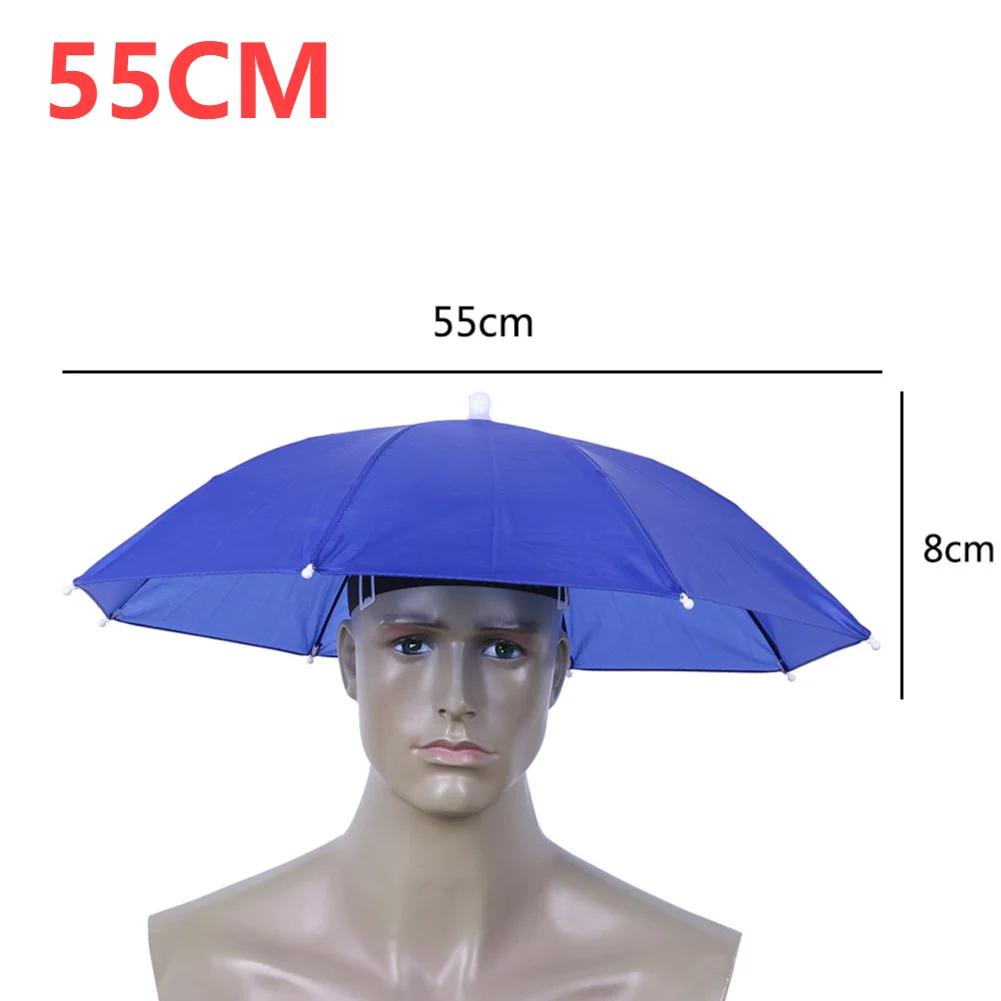 Rain Umbrella Hat Outdoor Portable Rain Umbrella Hat Foldable Sun Shade Waterproof Camping Fishing Headwear Cap Beach Head Hat