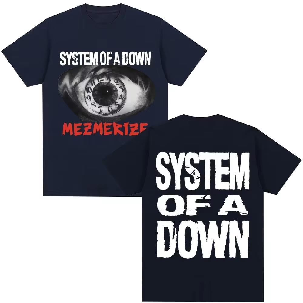 System of A Down Mezmerize Album T-shirt, Unisex Hip-Hop Gothic Retro Loose Cotton Casual T-Shirt