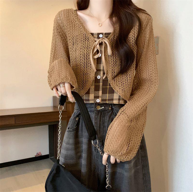 

Maillard Ice Silk Cardigan & Camisole Set - Lightweight Summer Sunscreen Cover-Up for Women One Size