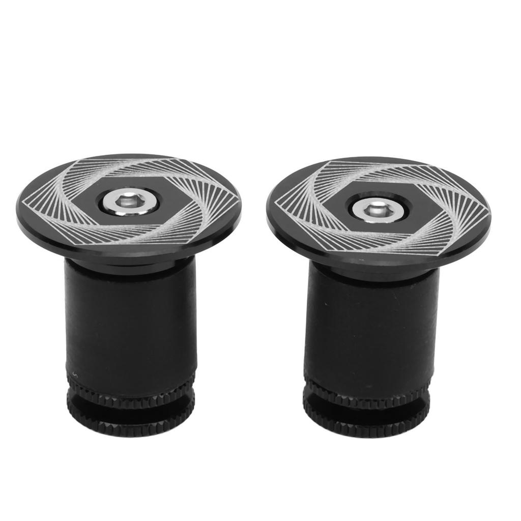 2PCS Bike Handlebar Plugs Aluminum Alloy Silicone Expanding Locking Bar End Caps Replacement for Mountain Road Bikes