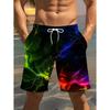 2026 Men's Summer Beach Shorts 3D Printed Lightning Pattern Casual Shorts Pants Swimming Trunks Hawaiian Vacation Mens Clothes