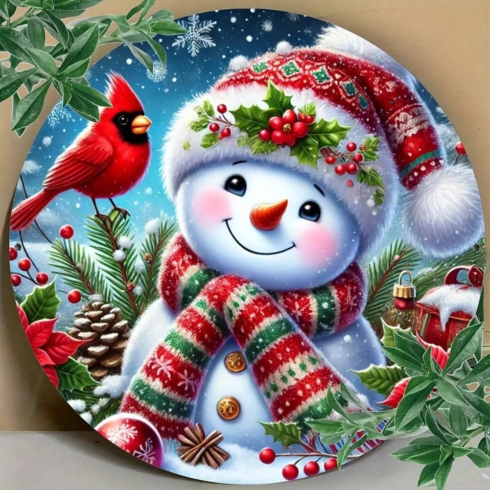 

Vintage Snowman Metal Wall Art Rustic Holiday Decor 20x20