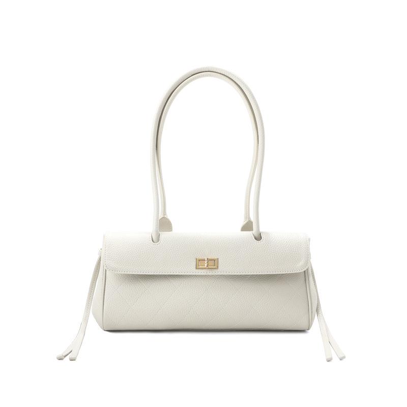 Xiaoxiangfeng 26S Armpit Bag, First Layer Cowhide Yunzhen Same Baguette Bag Long Handle Bowling Diamond Tote Bag