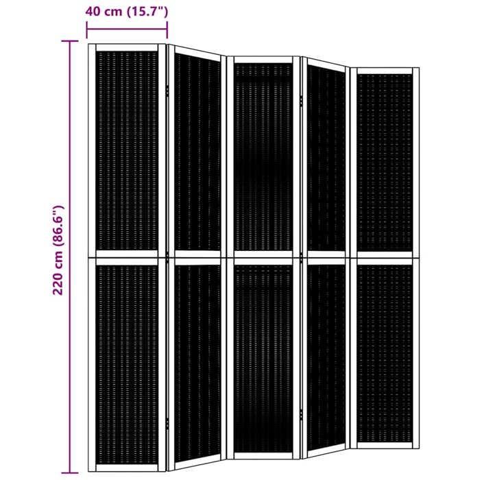 VidaXL Room Divider 5 Panels, Room Separator, Privacy Screen, Folding Screen Bedroom Living Room, Brown Wood 358824