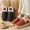 Mode Damen Einfarbig Wasserdicht Verdicken Baumwollpantoffeln Neu Paar Stil Plüsch Pantoletten Leicht Weich Warm Flauschig Hauspantoletten