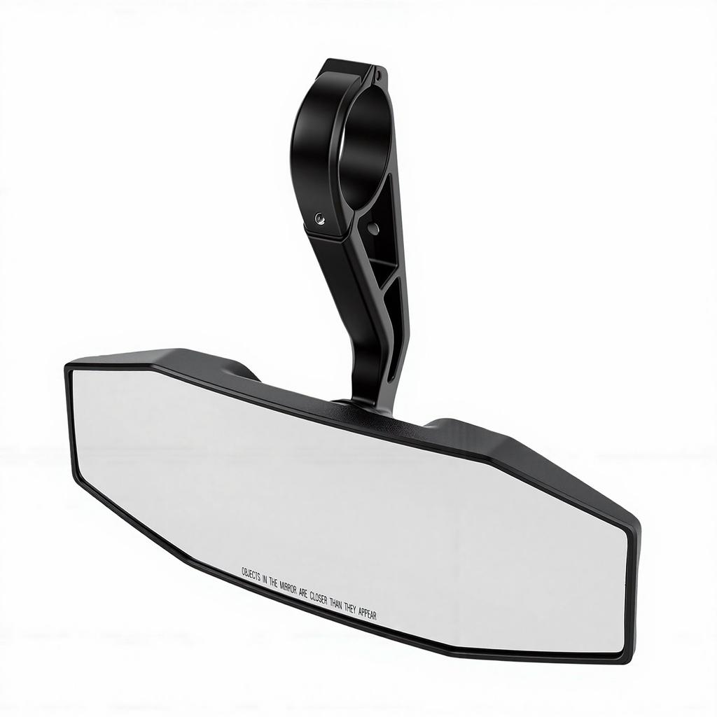 UTV Center Rearview Mirror Shatter Proof Tempered Glass Fits 1.75in Roll Cage Replacement for Polaris RZR 2008 2023