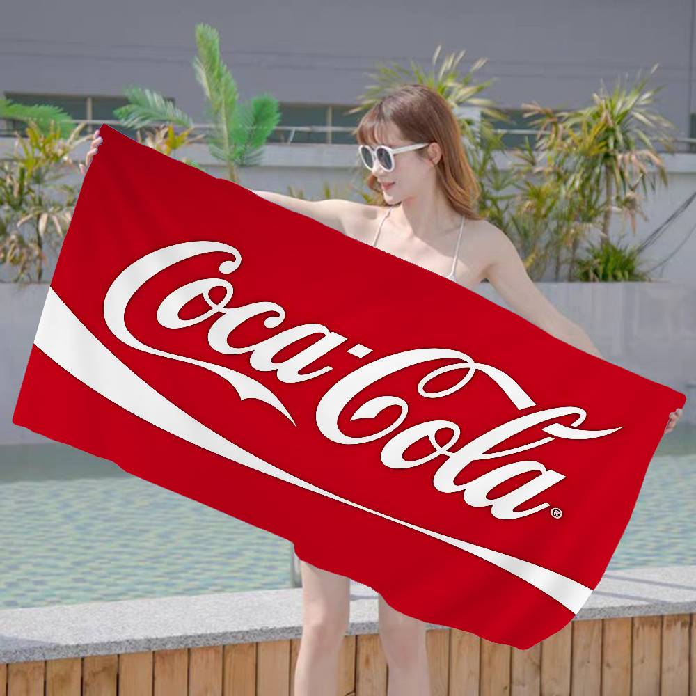C-Cocas C-cola Vintage Logo Beach Towel Colorful Bath Towels for Girl Microfiber Quick Custom Sand Free Beach Yoga Spa Gym Pool