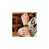 OLEVS Women's Classic Quartz Watch Gold-Black Silicone Band Elegant Design