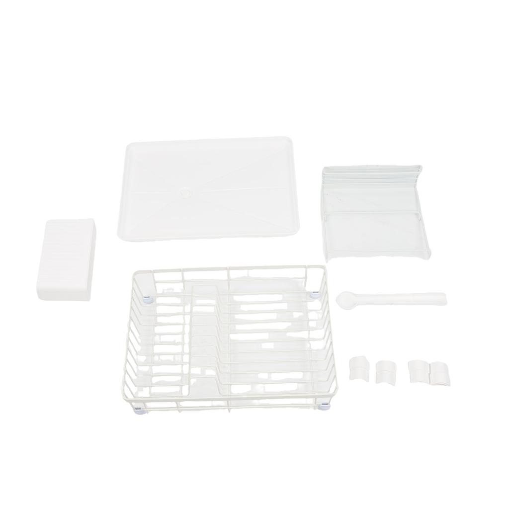 Dish Drying Rack for Kitchen Counter Iron Dish Drainer Sink with Utensil Holder Rotating Spout