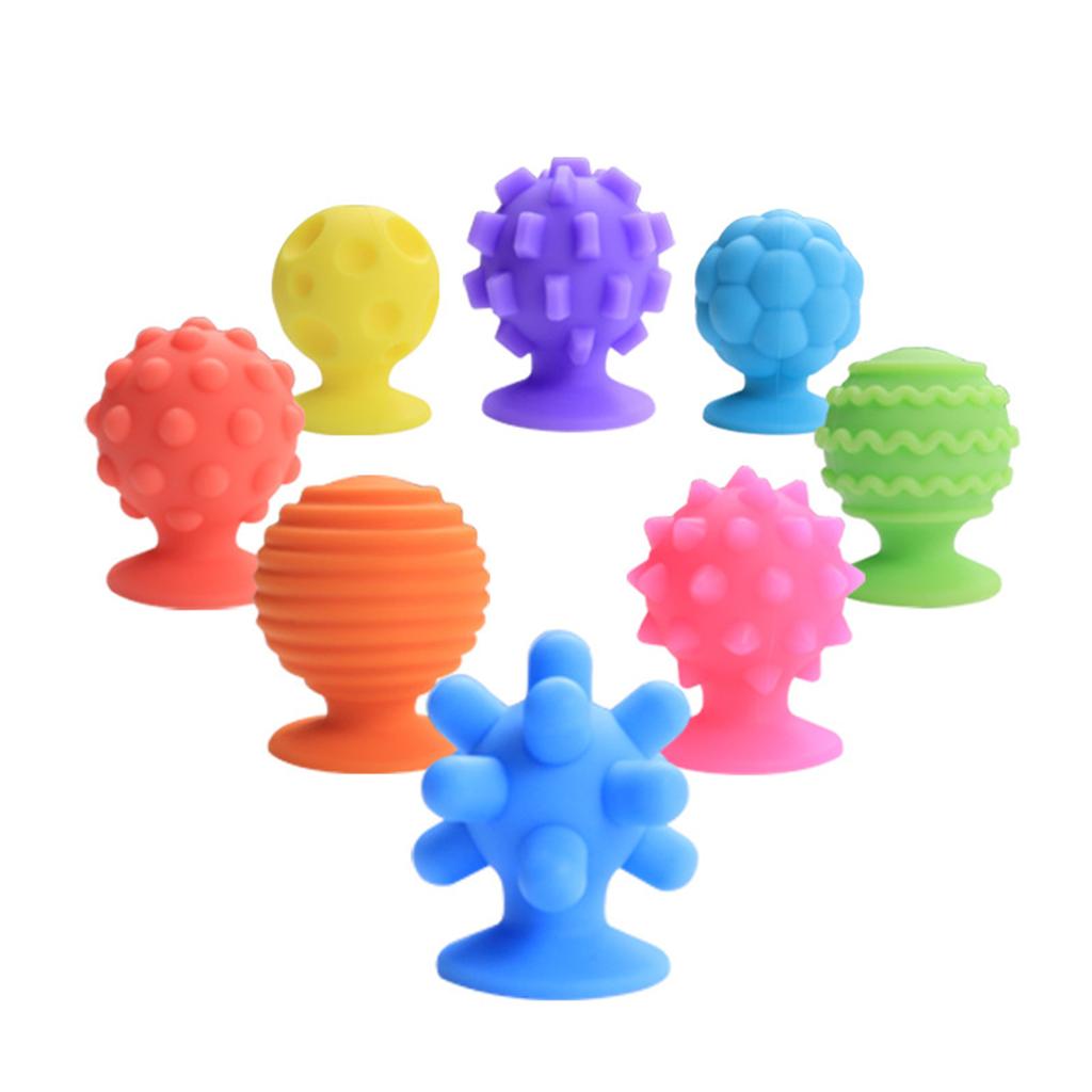Pack Of 8 Textured Sensory Suction Cup Toy For Children Hand Release And Autisms Support Tools For School Stress Reduce