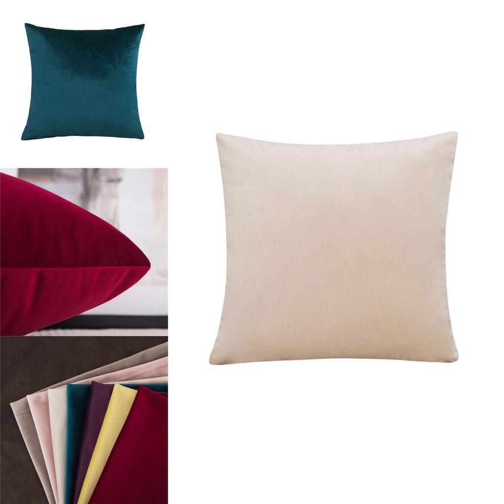 Superweicher 16" Samt Uni Kissenbezug in Unifarben für stilvolle Heimdekoration