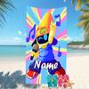 Customizable personalized beach towels Astro Bot themed designs.Suitable for the beach, yoga, sports;ideal as beach accessories
