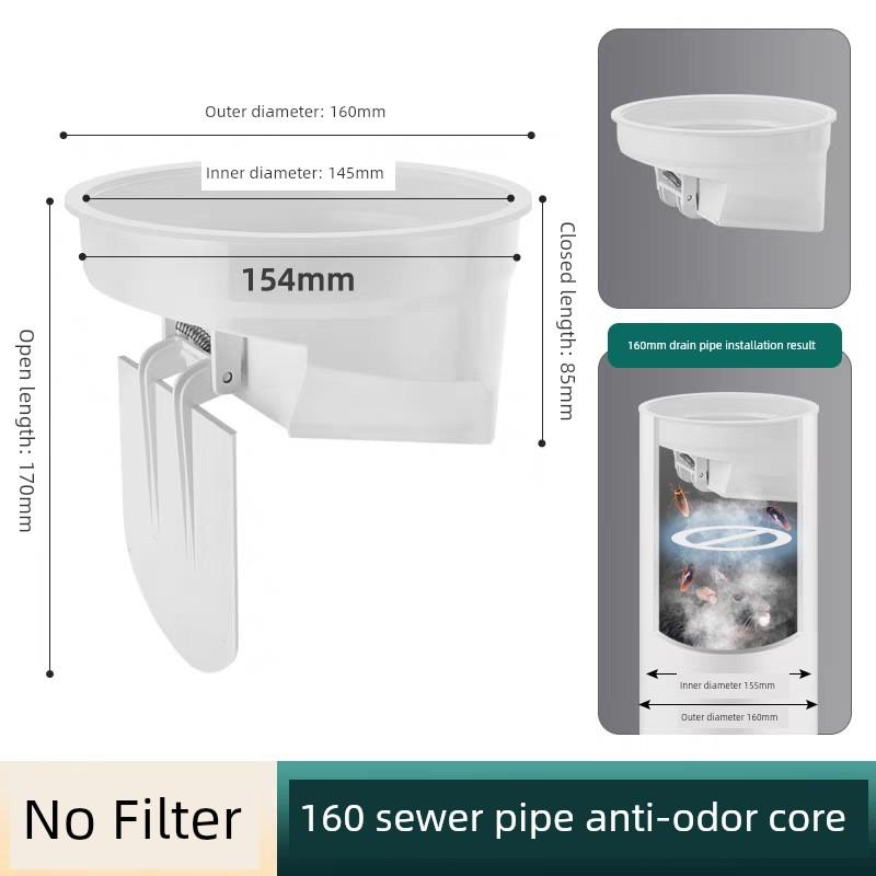 110 Tappo Antiodore per Tubo di Scarico 160 Copertura Scarico in PVC 75 Copertura Scarico a Pavimento Valvola di Non Ritorno