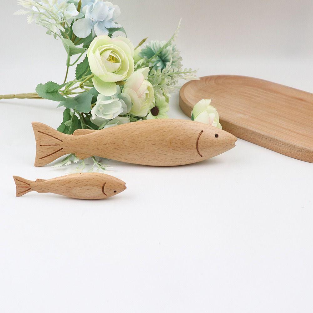 Realistic Fake Fish Ornament Wood Carving Fish Playset Model  Home Kitchen Decor
