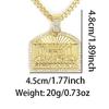 Unisex Zinklegierung Strassstein Hip Hop Anhänger mit personalisierter kubanischer Kette im Ölgemälde-Stil