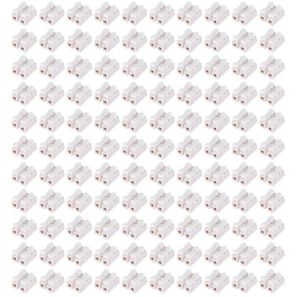 500Pcs 2 Pin Push Cable Connector Terminal Pure Brass Wire Quick Connect Clamp Parts CH2