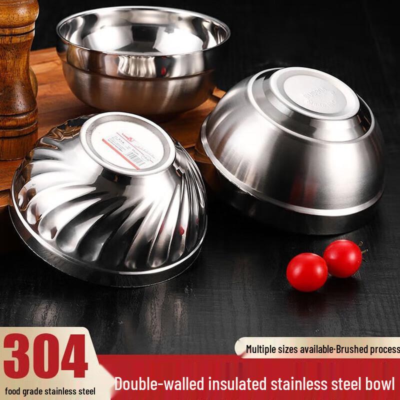304 Stainless Steel Double-Wall Insulated Bowl