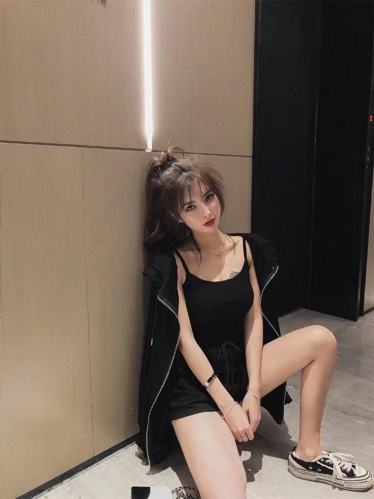 Danmo Summer Fashion Women Tracksuit Clothes 3 Piece Set Woman Sports Suits Zipper Jacket+Short Camisole+High Waist Drawstring Shorts Outfit