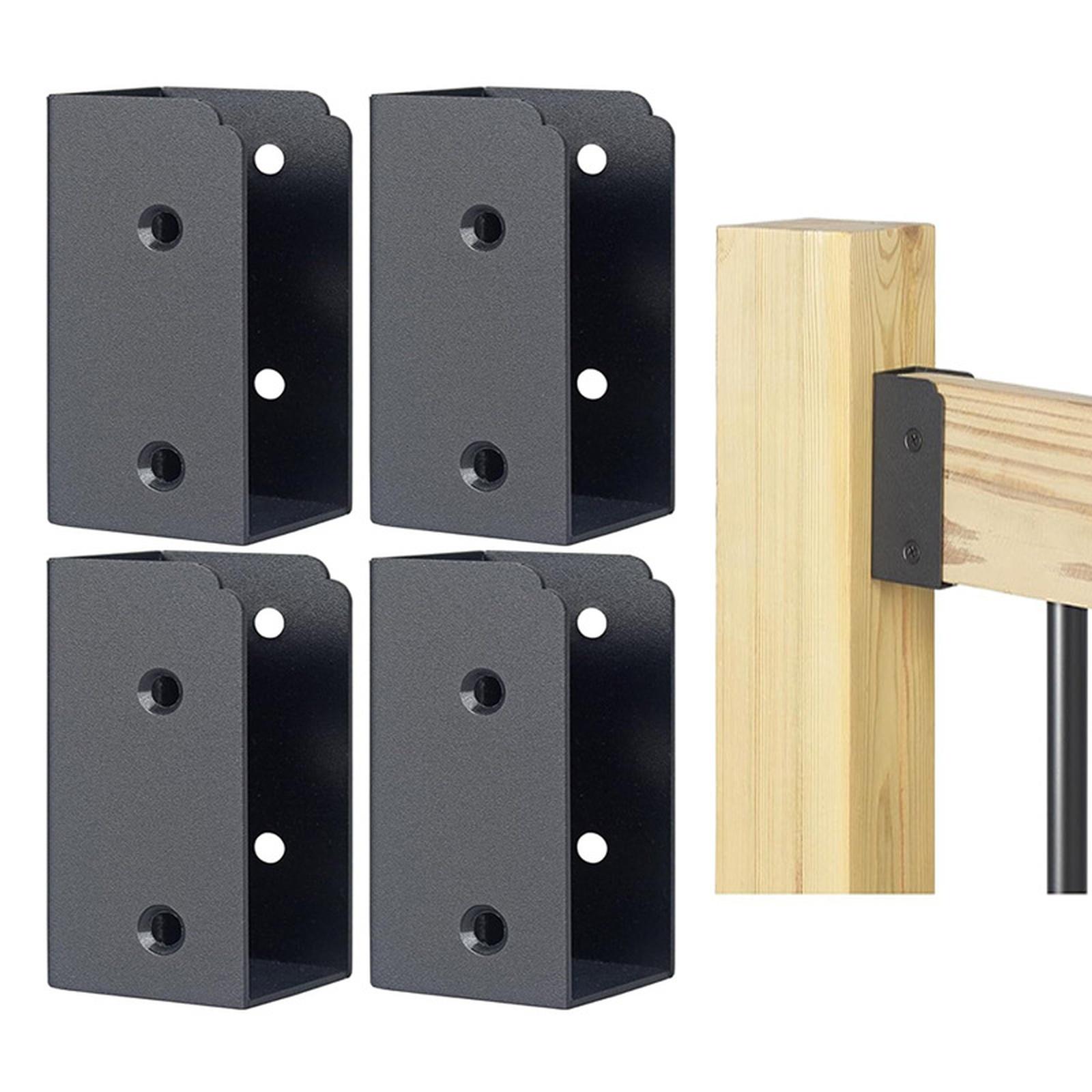 

L74A Stainless Steel 2 X 4Inch(Actually 1 ½ X 3 ½Inch) Railing Connector,for Railing, Handrail, Barn and Beam End,B one size чорний