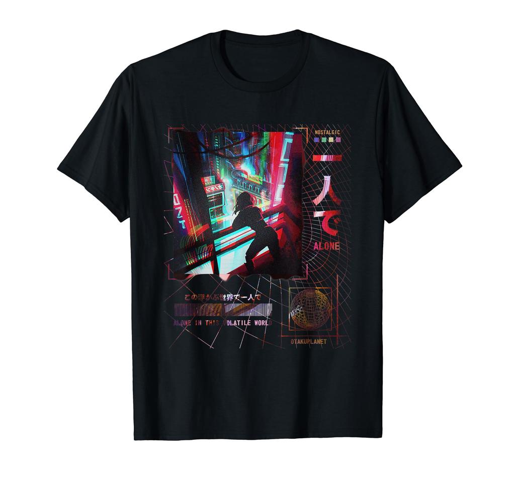 Japanese Anime Retro Cyberpunk Vaporwave Aesthetic T-Shirt