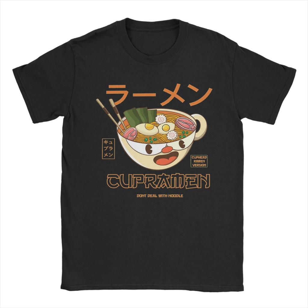 Cupramen Cuphead T-shirt Été Hip Hop T-shirts Homme Coton Col Rond Oversize Manches Courtes Y2K T-shirt Drôle