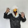 Open Mouth Eagle Mask Shut Up White Eagle Hood Hand Claws White Plush Eagle Headdress Dance Bar Festival Show Props