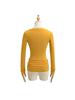 Spicy Lazy Girl V-neck Button Long Sleeve Women's Autumn/Winter Base Layer Elastic Fit T-shirt