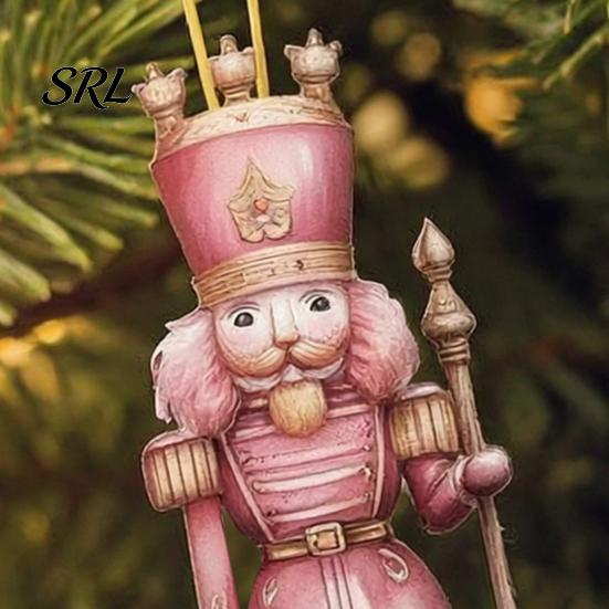 Christmas Gift Tags 12/24/36Pcs Pink Wooden Ornaments Set, Snowman Santa Hanging Decors, Xtmas Hanigings with Ropes for Tree Home Decor Party Supplies