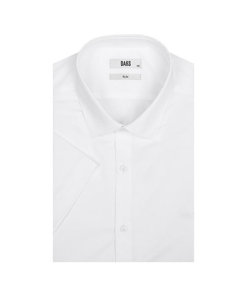 Dagseusyeocheu Polyester Blend Short Sleeve Shirt Slim Fit White_Dls2Shds301A1
