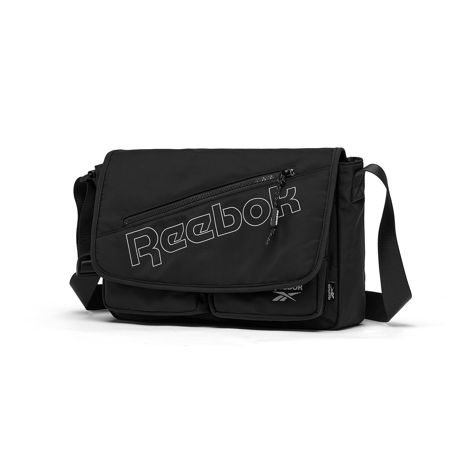 Тканевые сумки Reebok через плечо Обычные Унисекс Пыльно-серый/Полуночный черный RB250665M