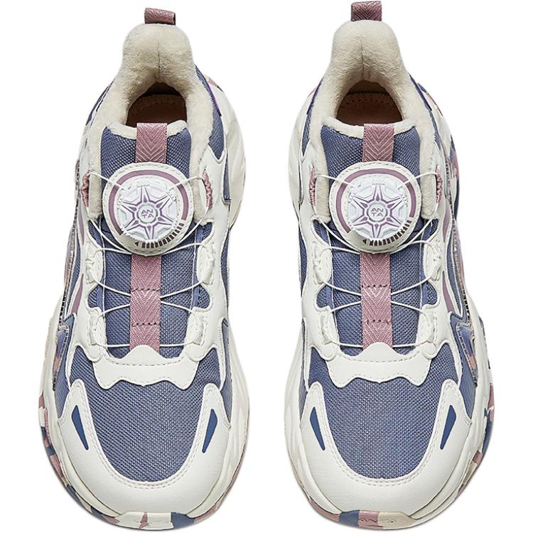 Anta Kids Mountain Comfortable Fleece Running Shoes Kids Running Shoes Fog-Purple-Gray Ivory-White Taro-Purple A12446930-4