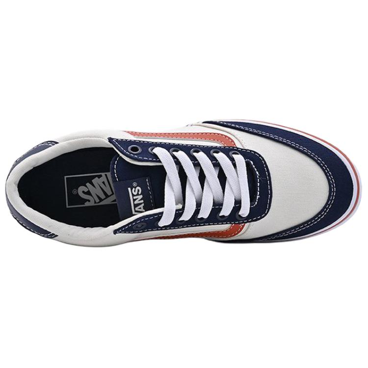 Vans Brooklyn LS Versatile Comfortable Low-Top Skate Shoes Men sneakers White Blue Orange VN000D7QJDU