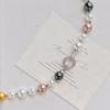 Vintage High Quality Maillard Mixed Color Shijia Pearl Sweater Chain Necklace Collarbone Chain