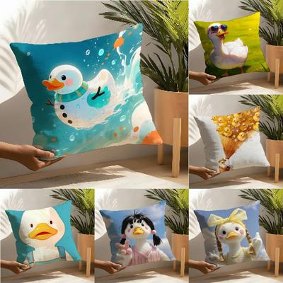 Funny And Cheerful Duck Pattern Pillow Case Home Living Room Decoration Linen Pillowcover Pillow Cases Cushion Cover