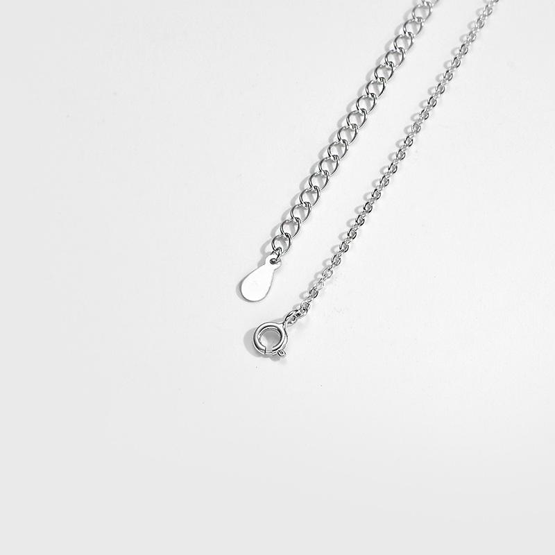 Necklace Women's Four Leaf Grass Ocean Heart Blue Zircon Collar Chain Light Luxury Feel Versatile New Style