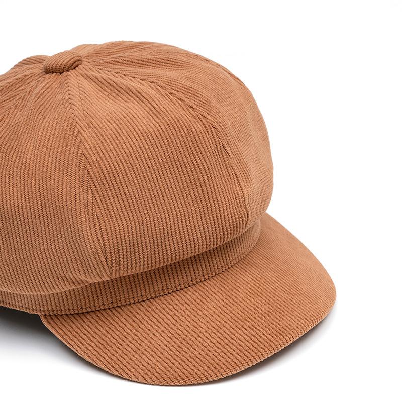 Autumn Winter Octagonal Cap Women Corduroy Cap Painter's Cap Beret