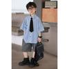 Boys Short Sleeve Striped Preppy Shirt Summer Kids Top
