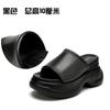 Muffin thick bottom with slippers for women's outer wear 2025 summer new versatile small height increase beach cool slippers