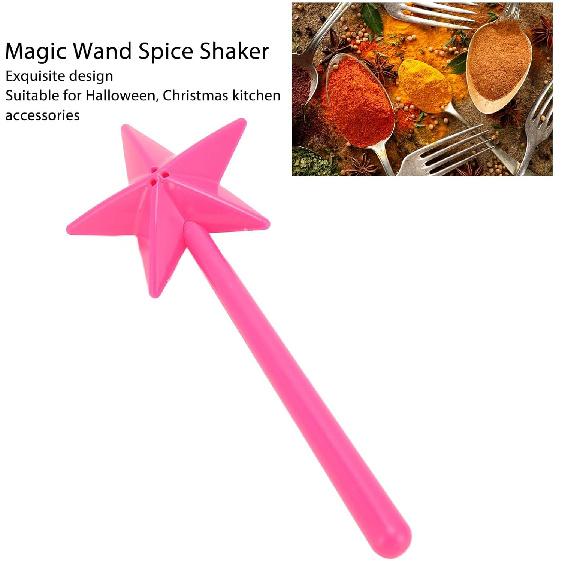 Salt and Pepper Shaker Magic Wand, 2pcs Star Wand Salt and Pepper Dispenser, Pentagram Shape Salt Dispenser for Halloween, Christmas Kitchen