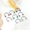 2Pcs 6/8/10/12mm Stainless Steel Zircon Piercings Earrings Horseshoe Ring Piercing Nose Ear Belly Rings Body Jewelry For Women