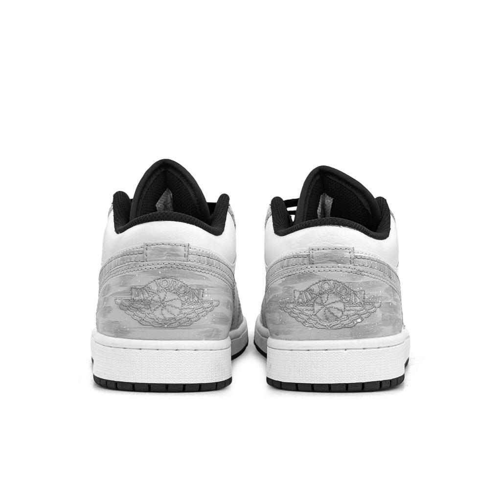 Jordan Air Jordan 1 Abrasion Resistant Abrasion Resistant Low Top Vintage Basketball Shoes Unisex Gray White 553558-081(Team1626-)