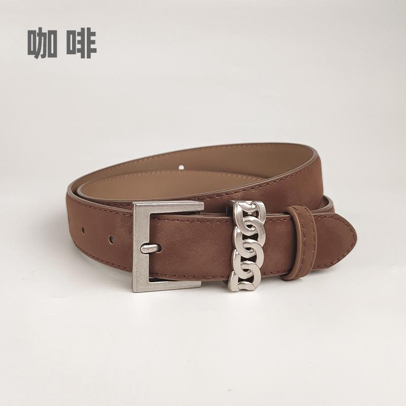 Velvet Matte Leather Women'S Belt Cowhide Women'S Women'S Belt With Casual Pants Jeans Girls Belt