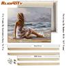 RUOPOTY DIY Frame Seaside Girl DIY Painting By Numbers Figure Oil Painting Wall Art Canvas Painting For Home Decors Diy Gift Art