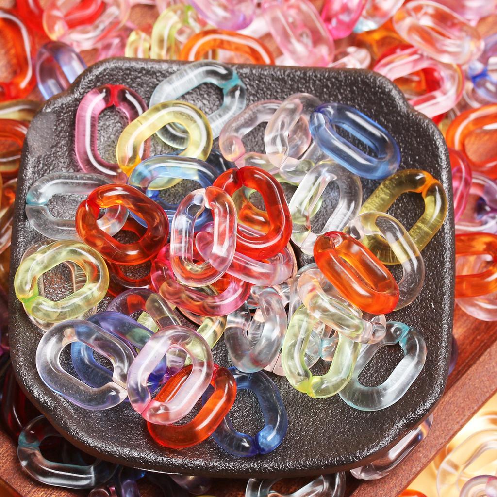 500g 15*19mm About750pcs Fashion DIY Jewelry Accessories Chain Transparent for Bracelet Necklace Making Creative Multicolor Acrylic Loose Beads