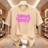 Sängerin Sabrina Carpenter Musik Y2k T-Shirt Unisex Unisex Vintage Mode Hochwertiges T-Shirt Oversized Baumwolle Rosa Logo T-Shirts Geschenke