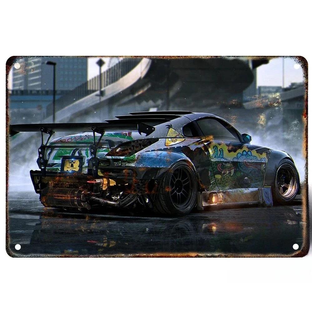 Metal Tin Metal Poster F1 Racing Tin Sign Metal Plaque Poster for Bar Club Wall Decor Retro Bedroom Vintage Wall Plate Pendant