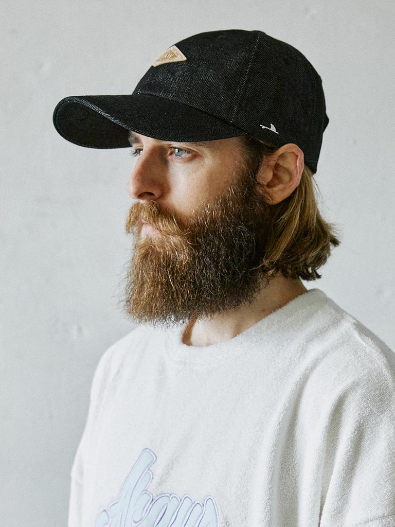Akau Oversized Work Denim Ball Cap (Black)