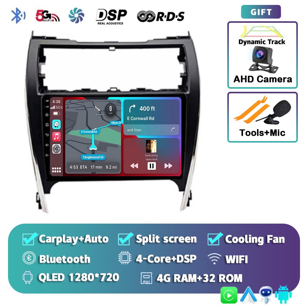 Android 14 Auto Carplay Car Radio For Toyota Camry 7 XV 50 55 US Version 2011 - 2017 Multimedia Player Stereo GPS DSP 2Din Audio